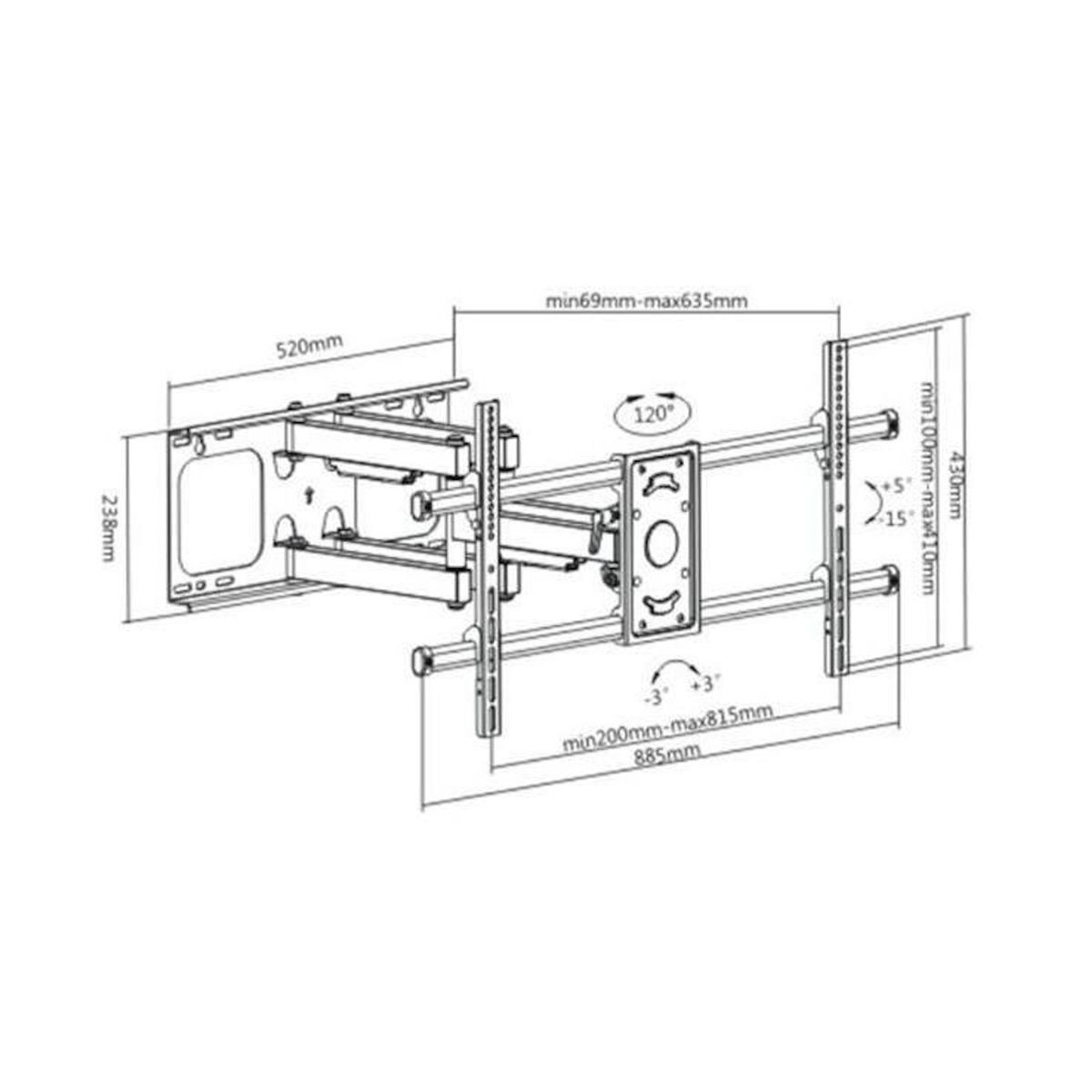 MBG FRANCE Support mural inclinable/orientable pour écran de 32  à 90 - H3290-6A