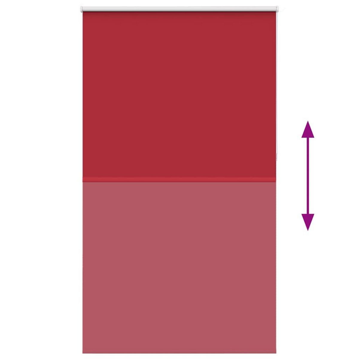 VIDAXL Store enrouleur occultant rouge largeur du tissu 126,6 cm