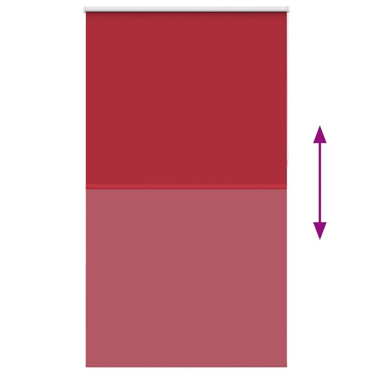 VIDAXL Store enrouleur occultant rouge largeur du tissu 126,6 cm