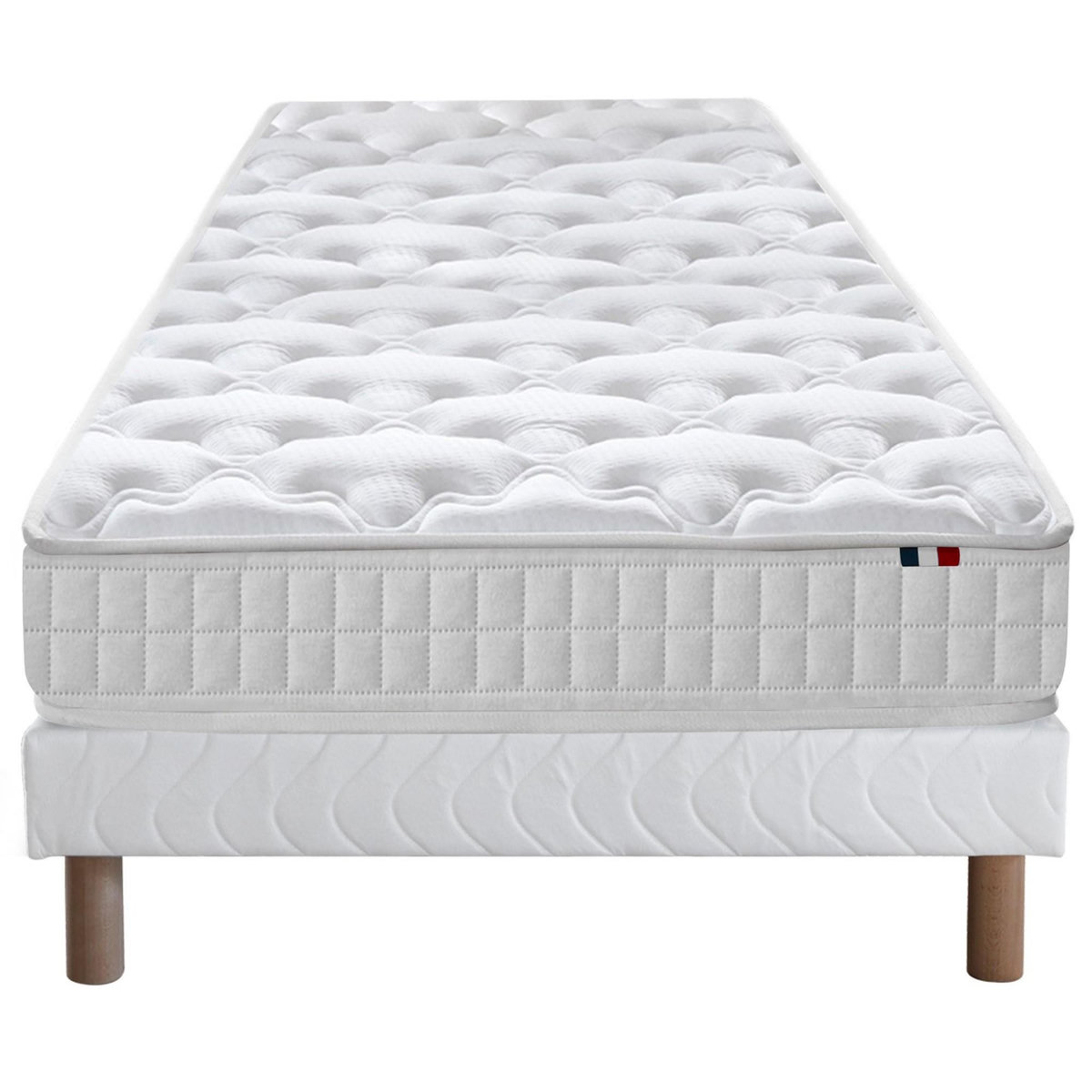 IDLITERIE Ensemble matelas à ressorts 5 zones ÉTOILE avec sommier - confort français