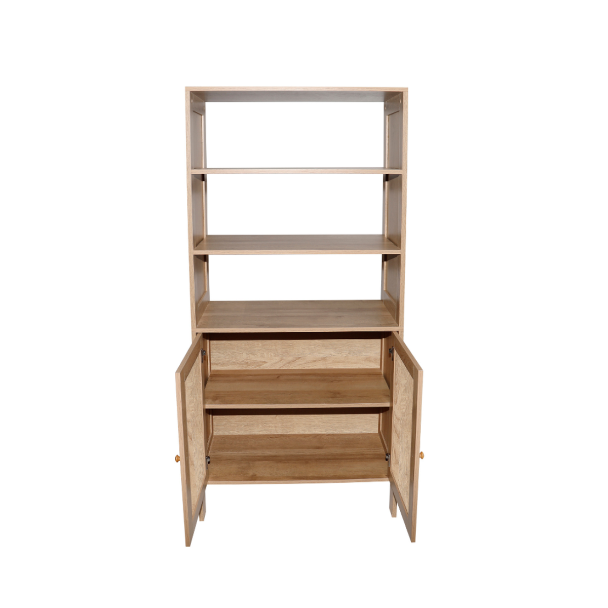 CONCEPT USINE Vaisselier avec 3 étagères et 2 portes en cannage CANGE