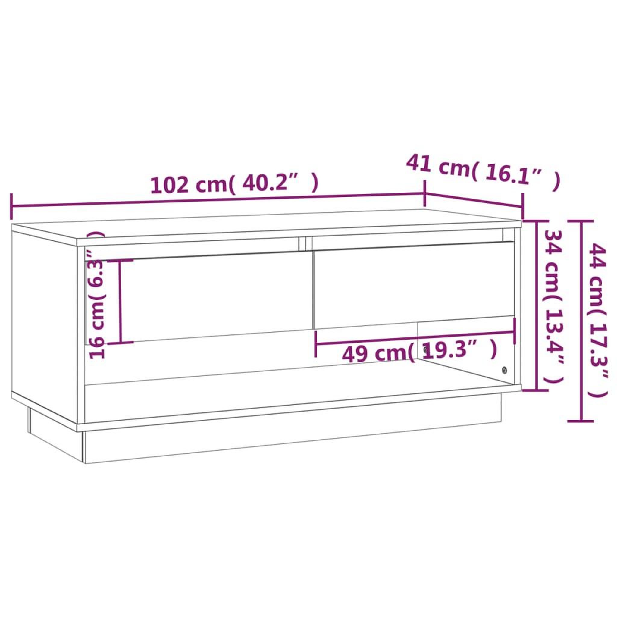 Voir la diapositive 6 : VIDAXL Meuble TV Chene fume 102x41x44 cm Bois d'ingenierie