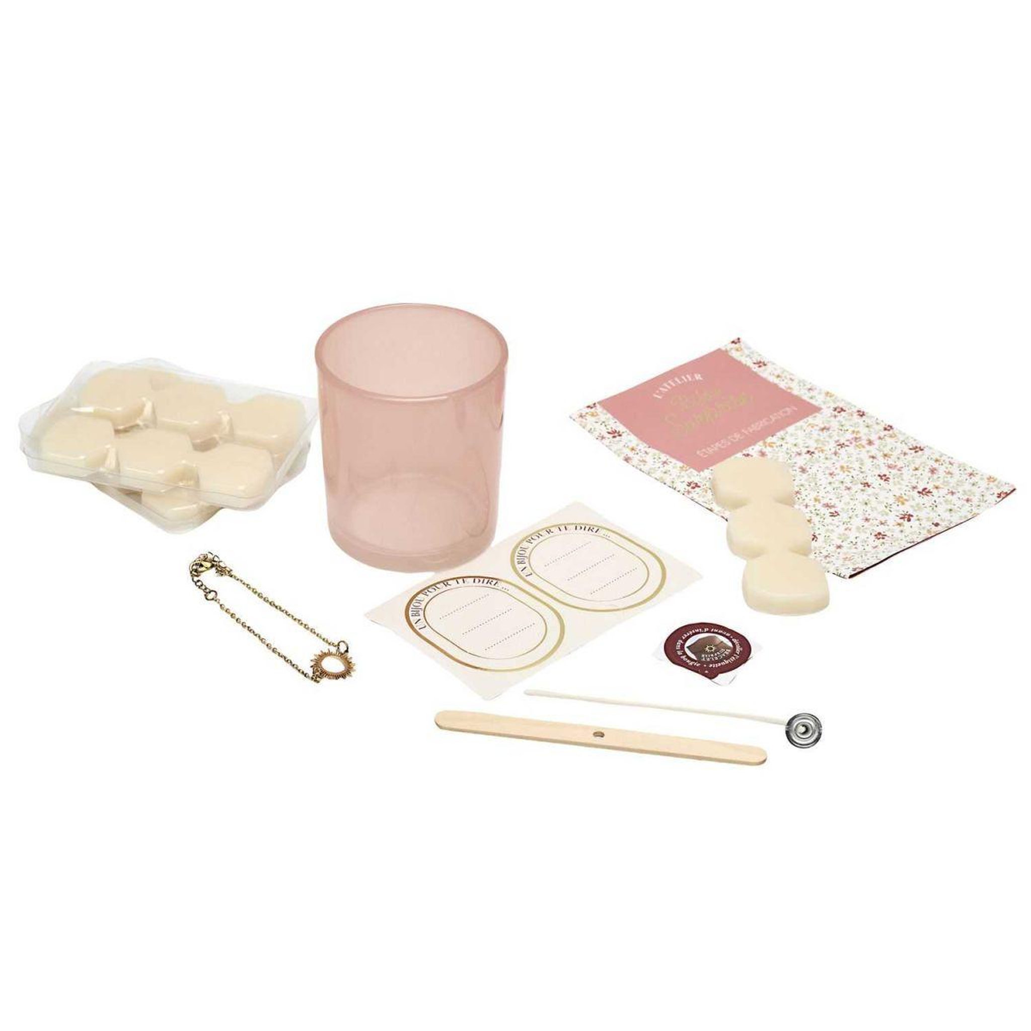 The concept Factory Coffret bougie bijou à confectionner  diy  20cm rose & oud