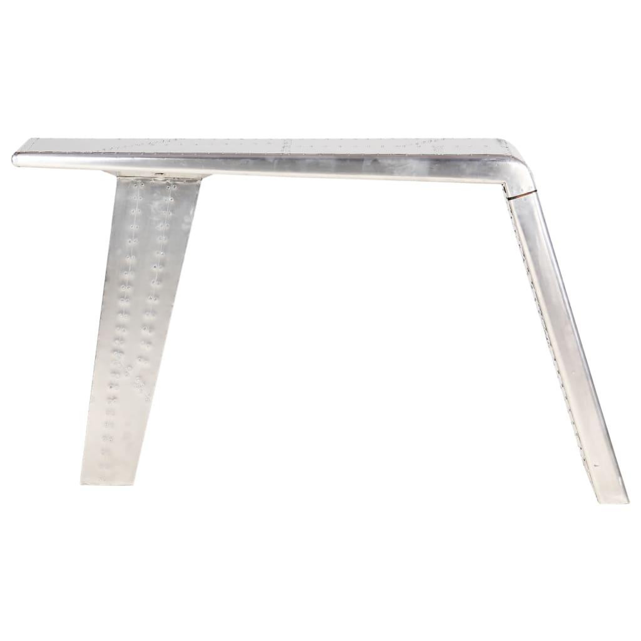 Voir la diapositive 2 : VIDAXL Bureau style avion Argente 112x50x76 cm Metal