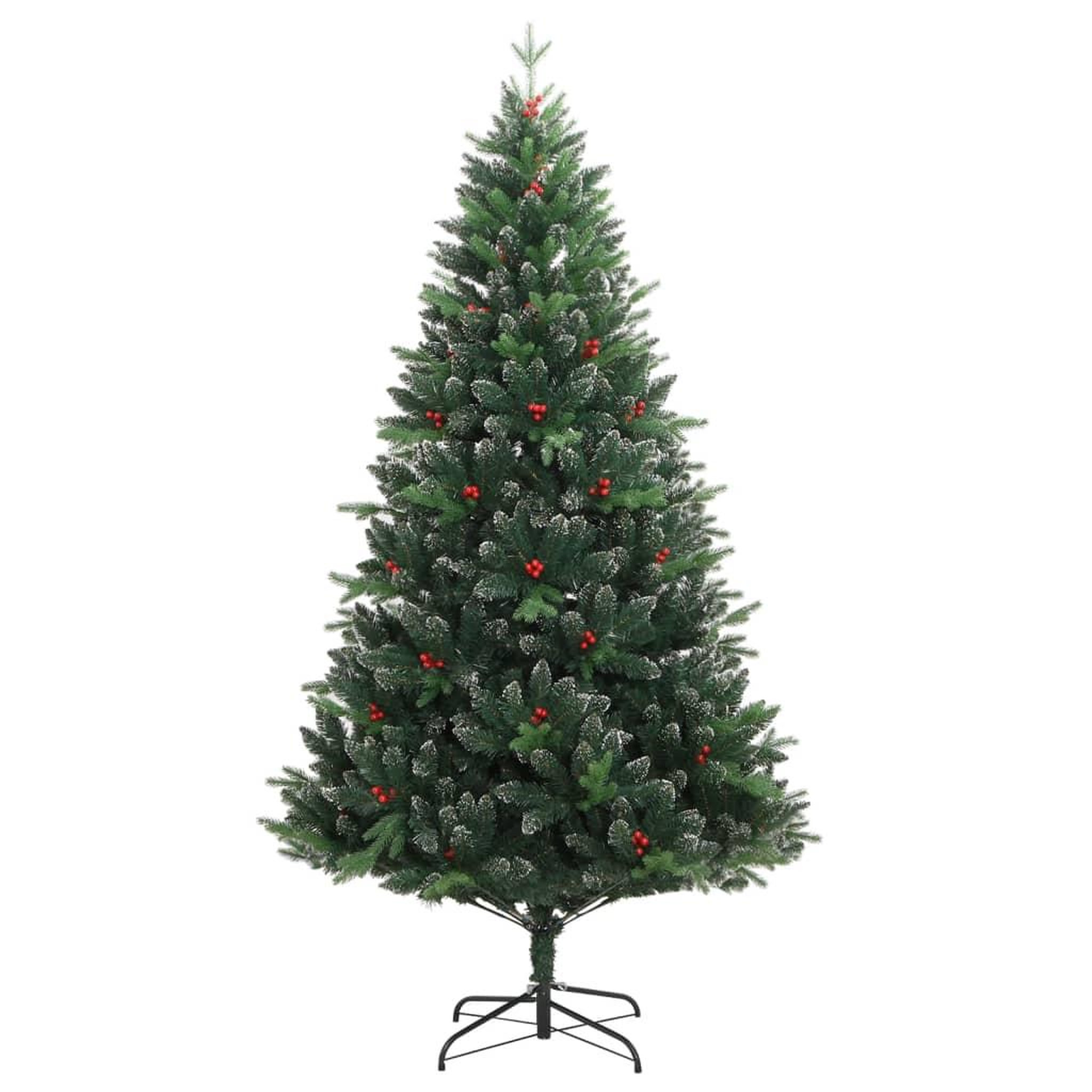 Voir la diapositive 2 : VIDAXL Sapin de Noël artificiel a charnieres avec baies rouges 210 cm