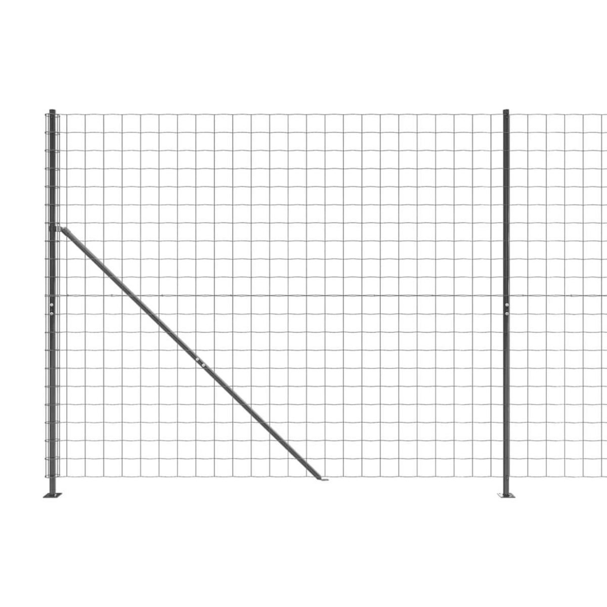 VIDAXL Cloture en treillis metallique avec bride anthracite 2,2x25 m