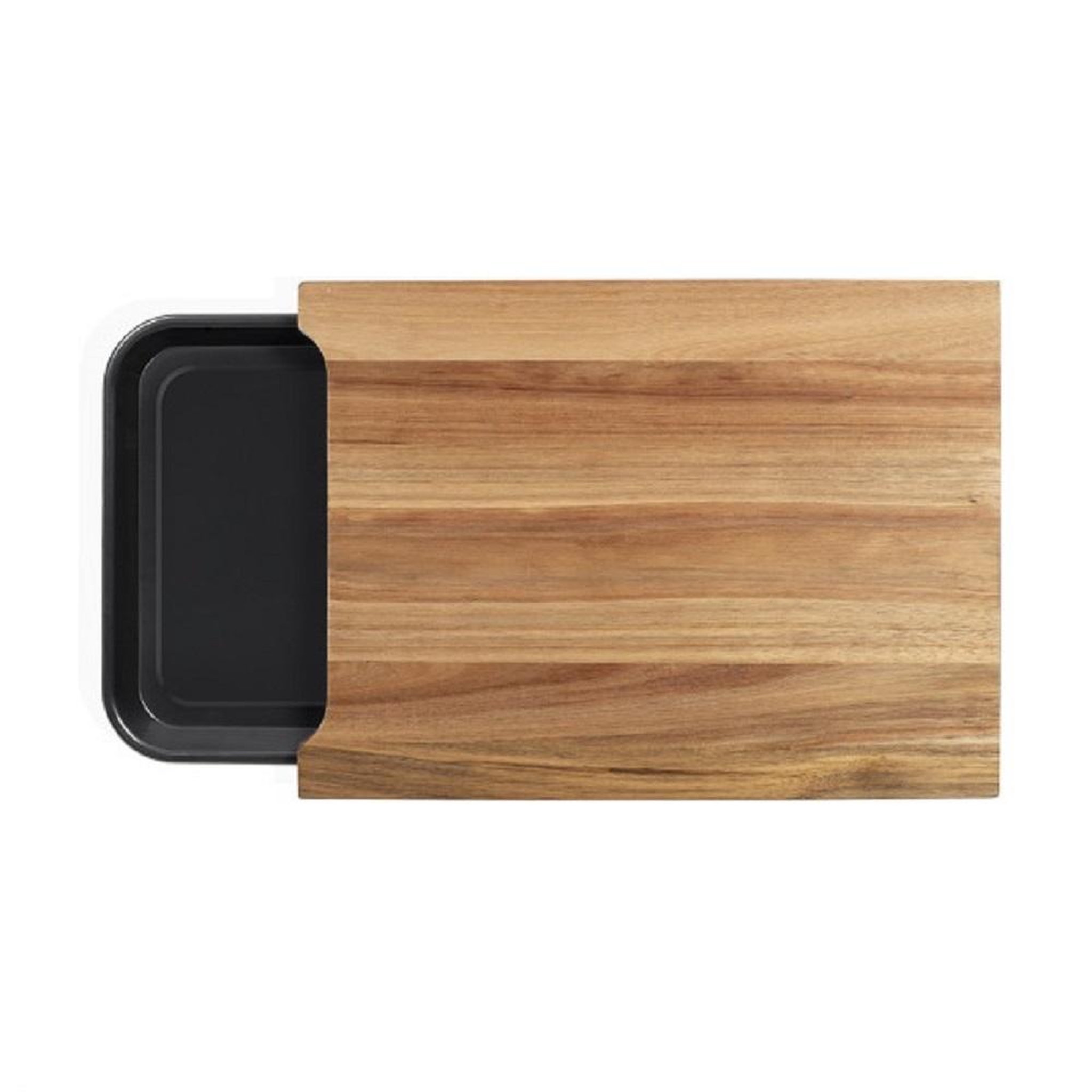 Voir la diapositive 2 : LIVOO Planche à découper bois 36.5x27.5cm + bac récupérateur - MES155
