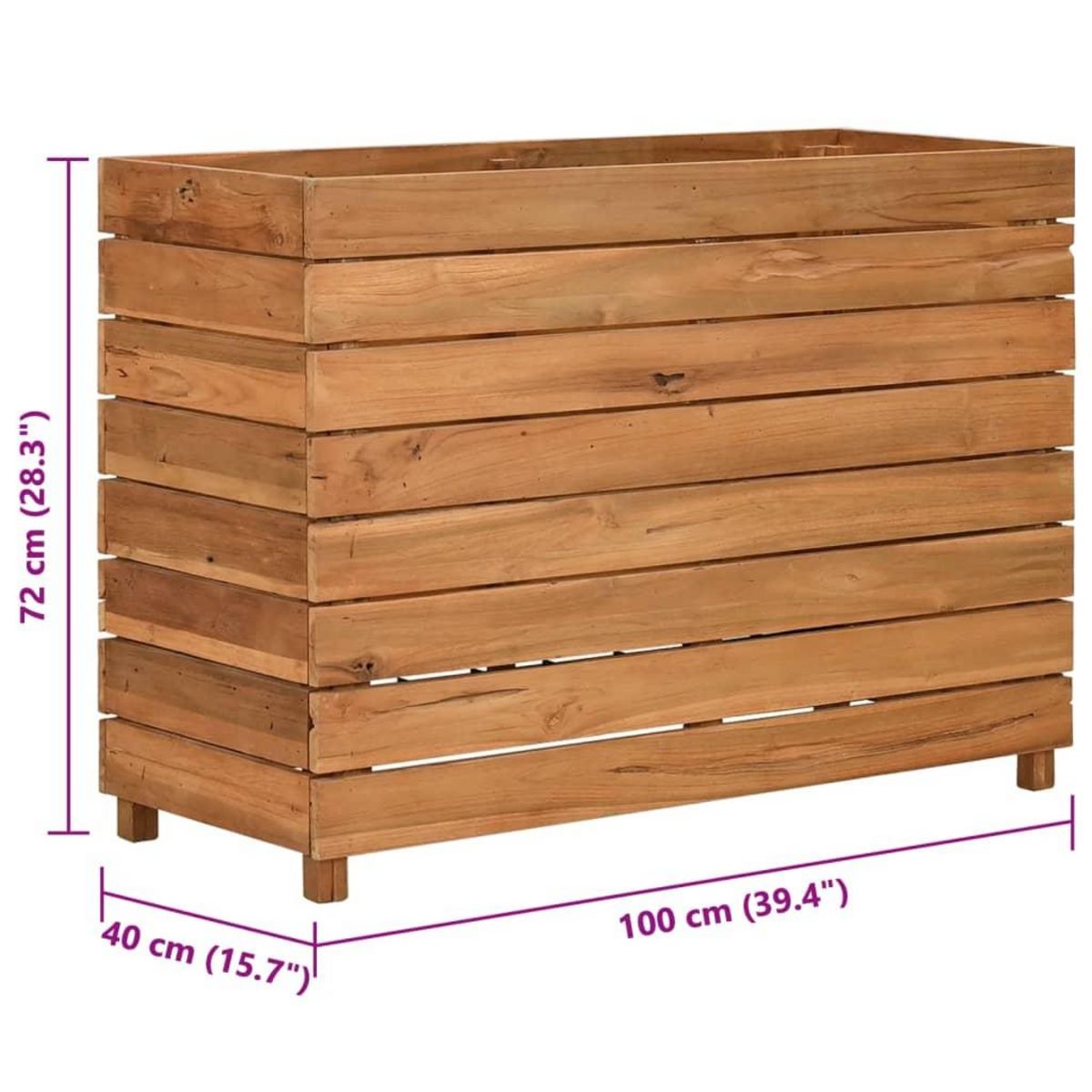 VIDAXL Lit sureleve 100x40x72 cm bois de teck recycle et acier