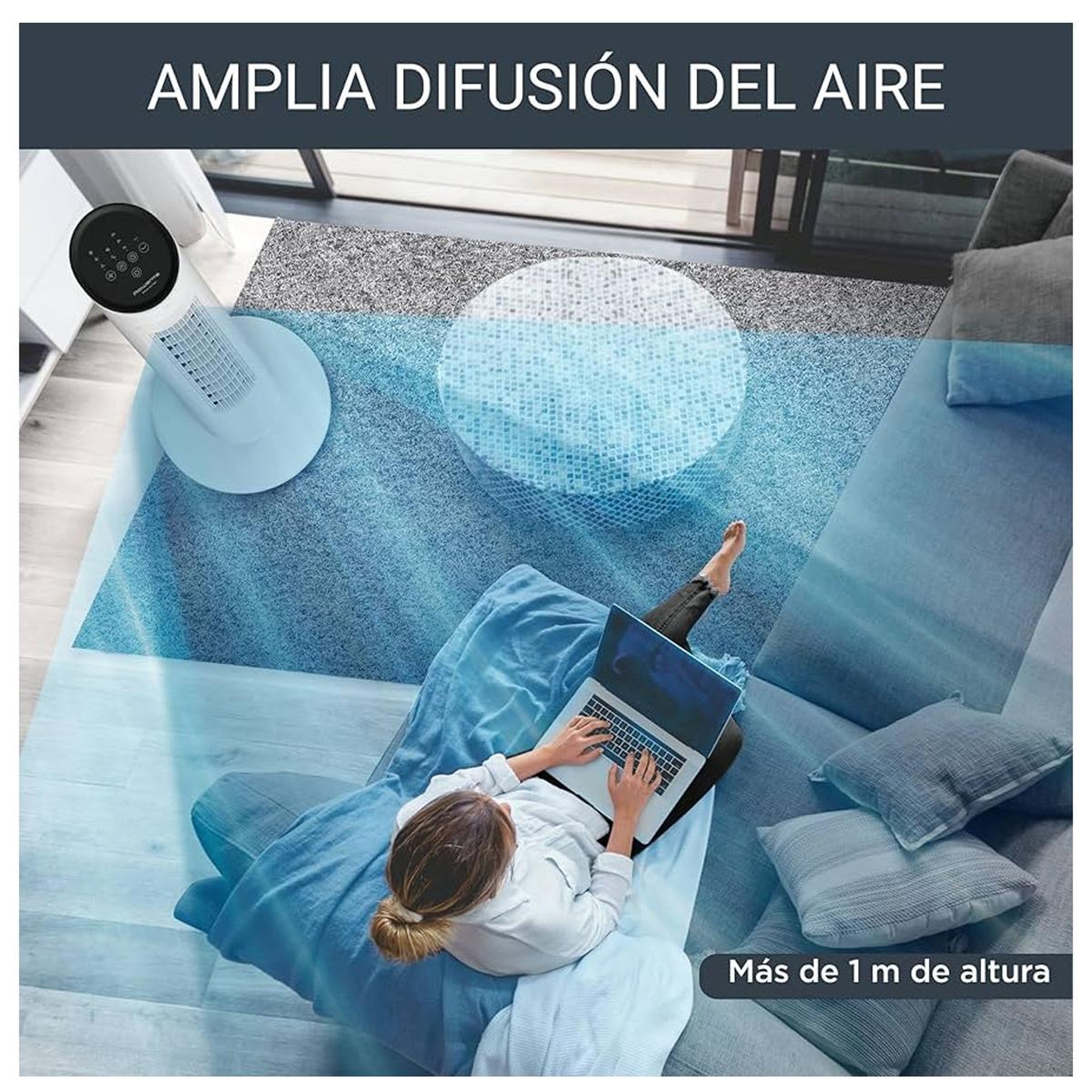 Voir la diapositive 2 : ROWENTA Ventilateur colonne 102cm 40w 3 vitesses blanc - vu6871f0