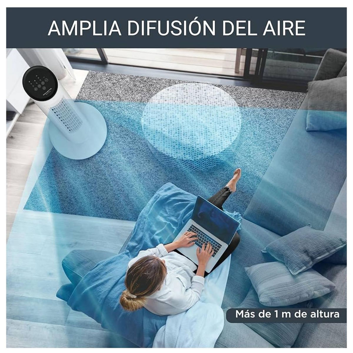 ROWENTA Ventilateur colonne 102cm 40w 3 vitesses blanc - vu6871f0