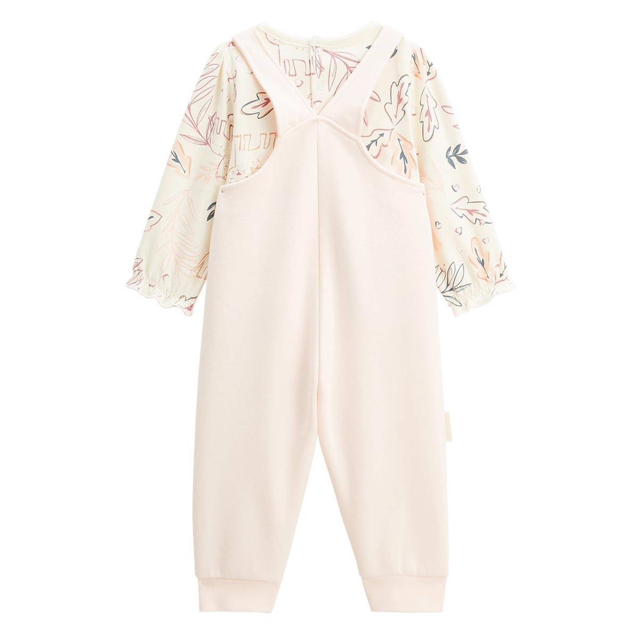 Voir la diapositive 2 : Petit Béguin Ensemble salopette bébé en molleton et t-shirt Matcha