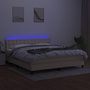 Voir la diapositive 4 : VIDAXL Sommier a lattes de lit avec matelas LED Creme 180x200 cm Tissu