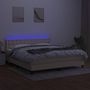 Voir la diapositive 4 : VIDAXL Sommier a lattes de lit avec matelas LED Creme 180x200 cm Tissu