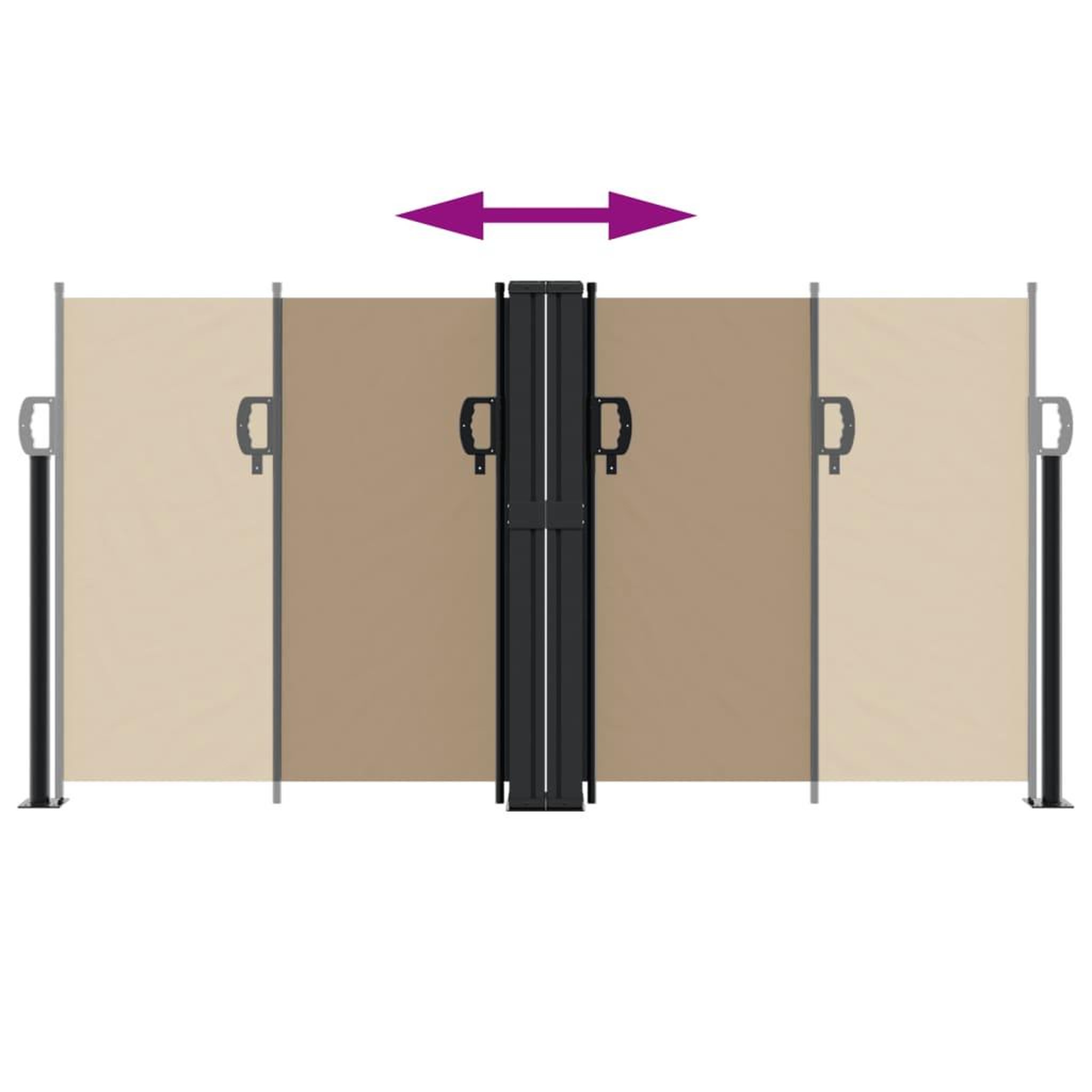 Voir la diapositive 5 : VIDAXL Auvent lateral retractable taupe 120x1000 cm