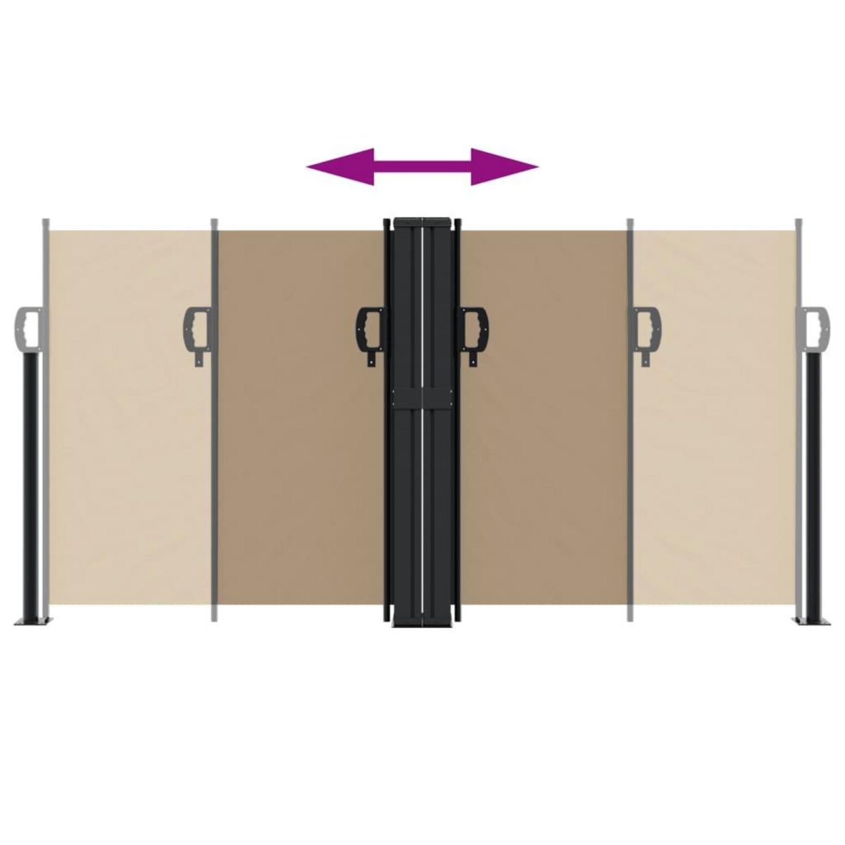 VIDAXL Auvent lateral retractable taupe 120x1000 cm