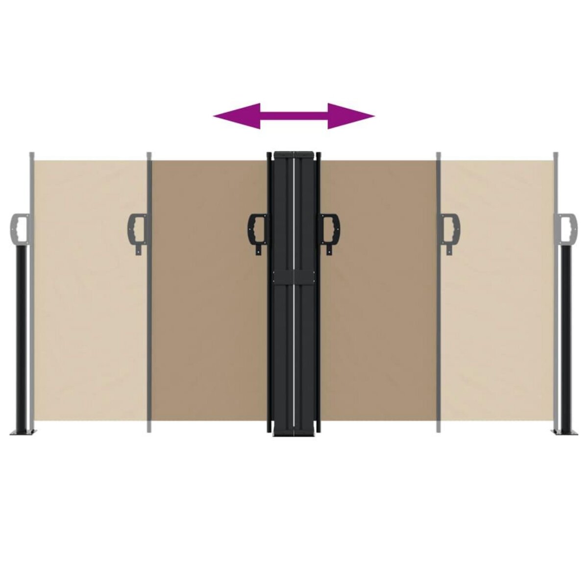 VIDAXL Auvent lateral retractable taupe 120x1000 cm