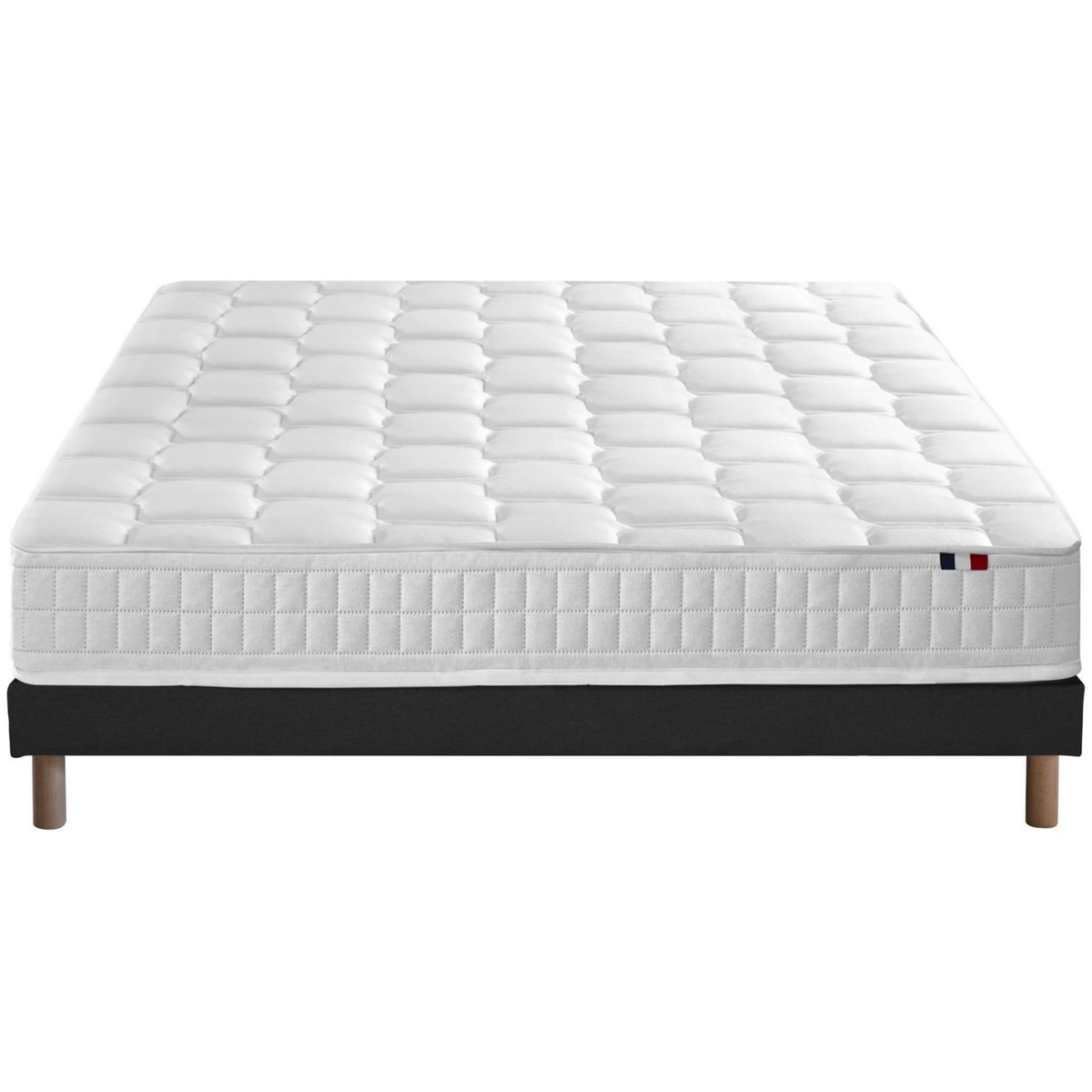 IDLITERIE Ensemble literie : matelas à ressorts ODYSSEE et mémoire de forme avec sommier - Qualité française