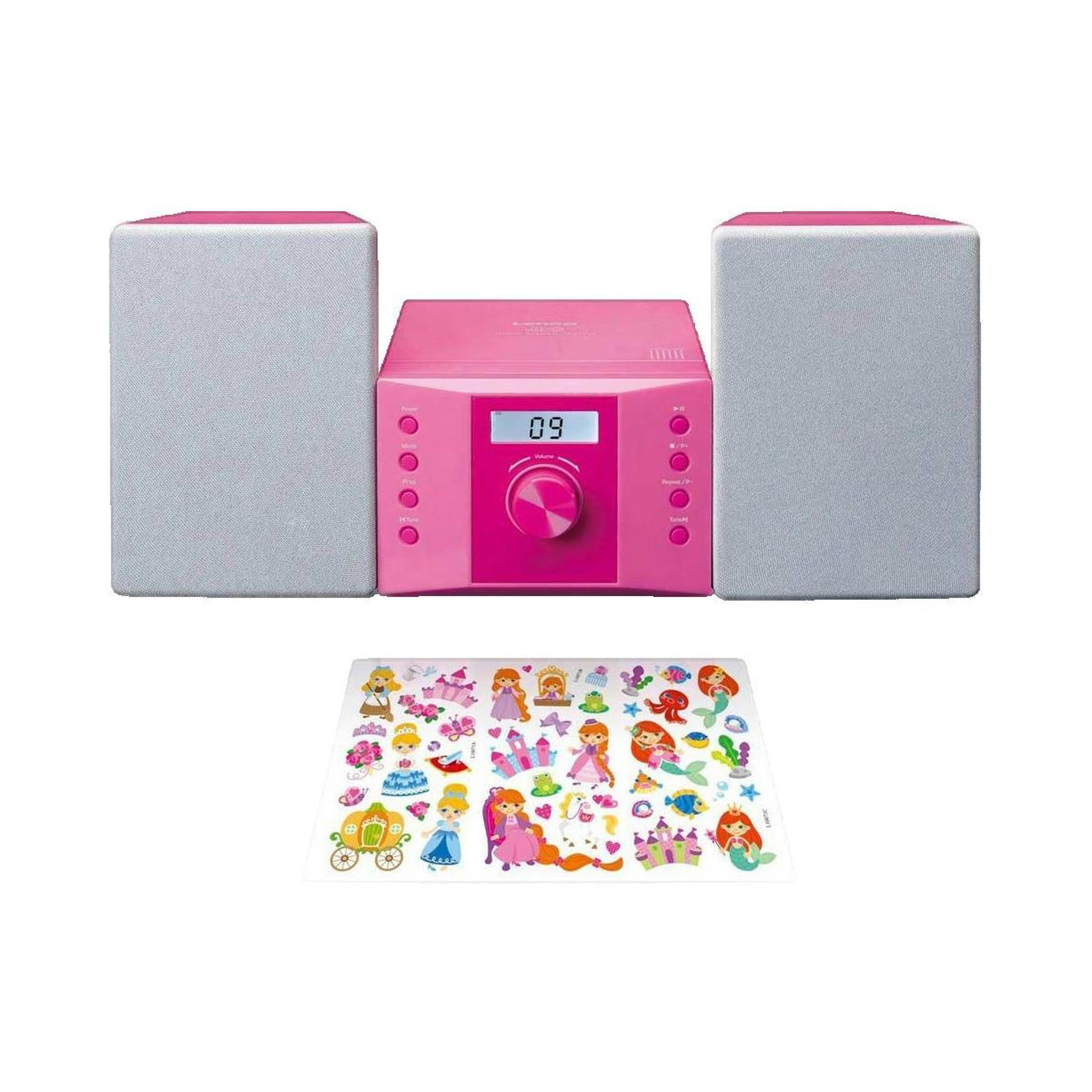 Voir la diapositive 3 : Lenco Chaîne HiFi Lenco MC-013PK rose pour enfants