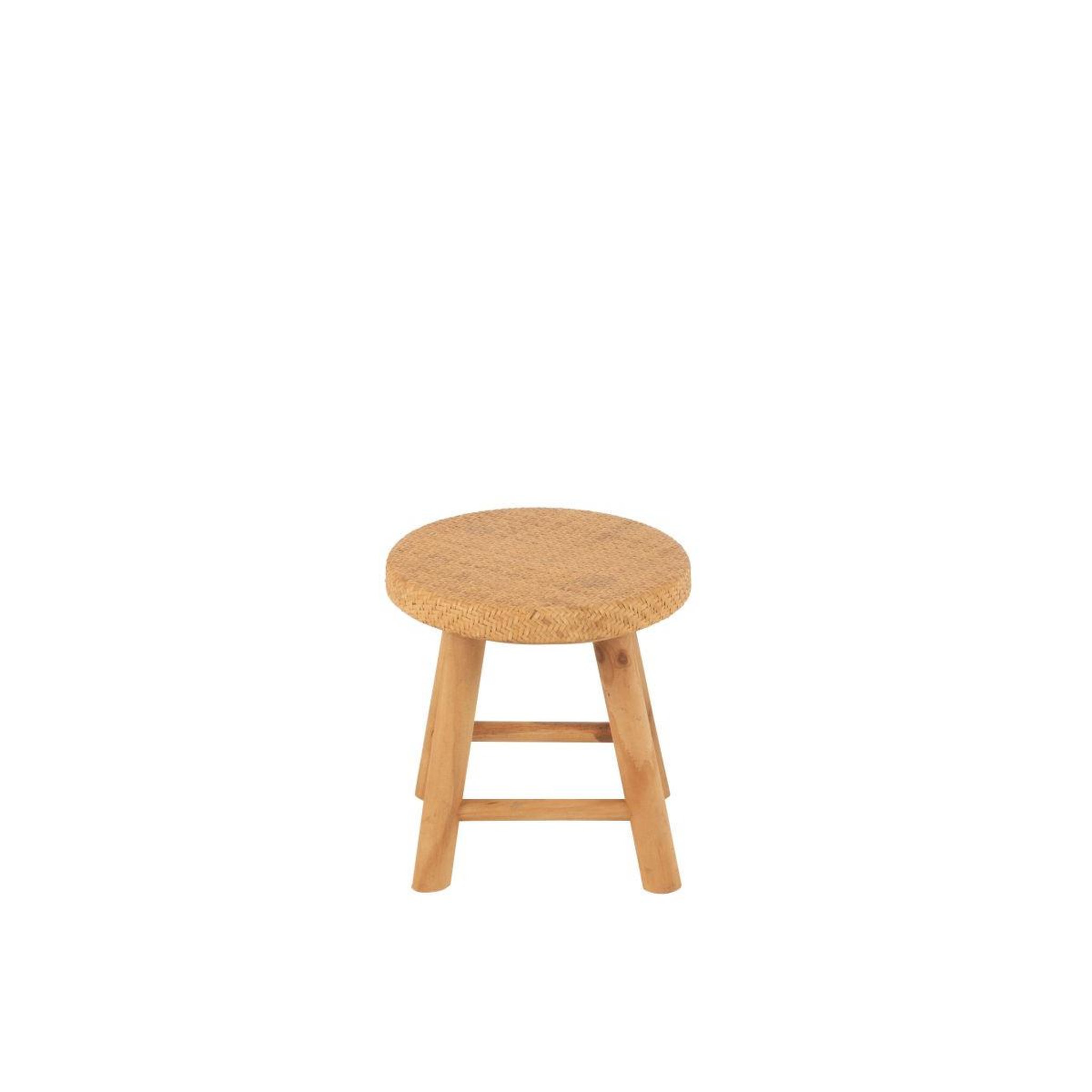 Voir la diapositive 2 : J-LINE Tabouret rond cannage en rotin  malinda  29cm naturel