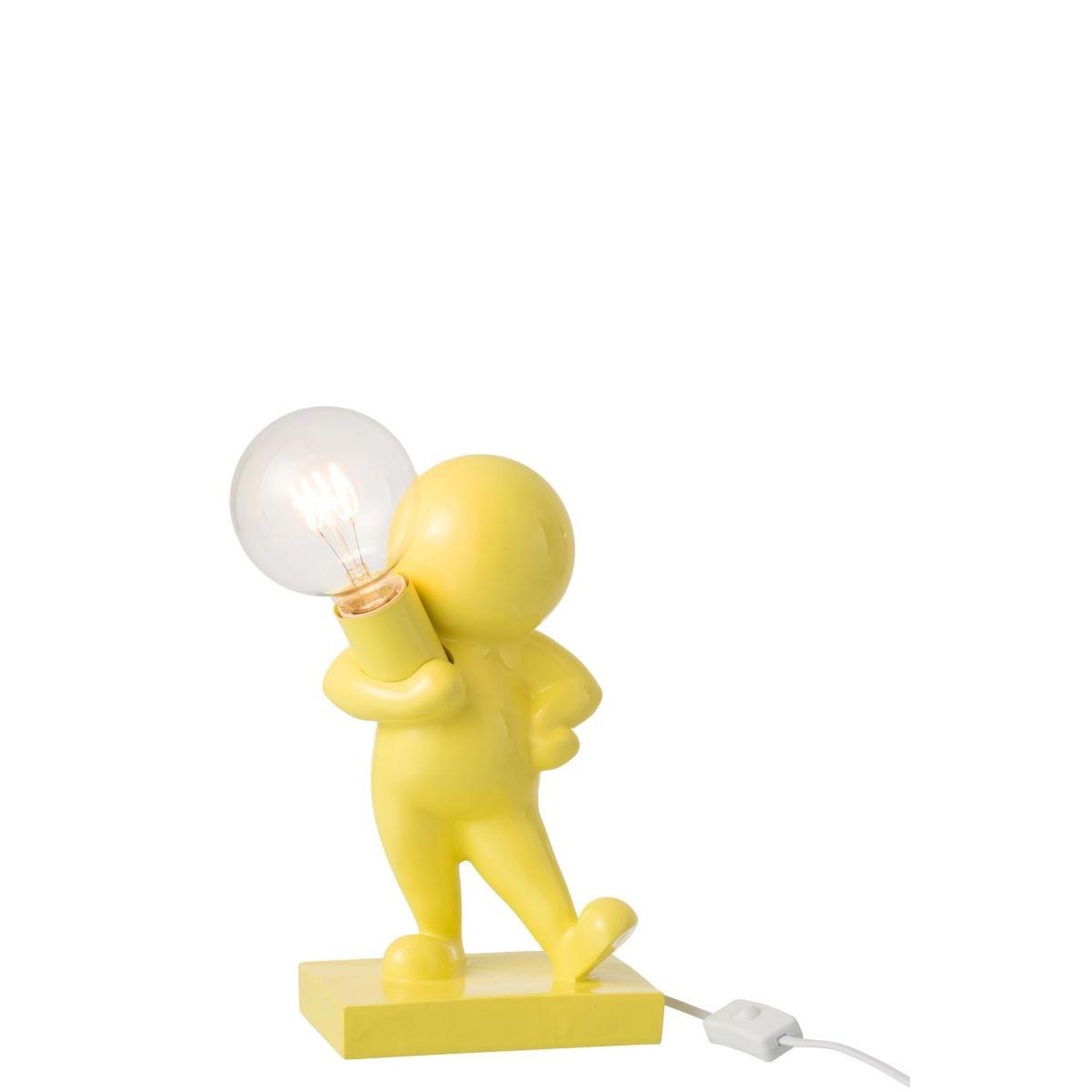 Voir la diapositive 2 : J-LINE Lampe à poser en résine  marcel  30cm jaune