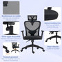 Voir la diapositive 6 : VINSETTO Fauteuil de bureau manager grand confort réglable dossier ergonomique inclinable pivotant tissu maille noir
