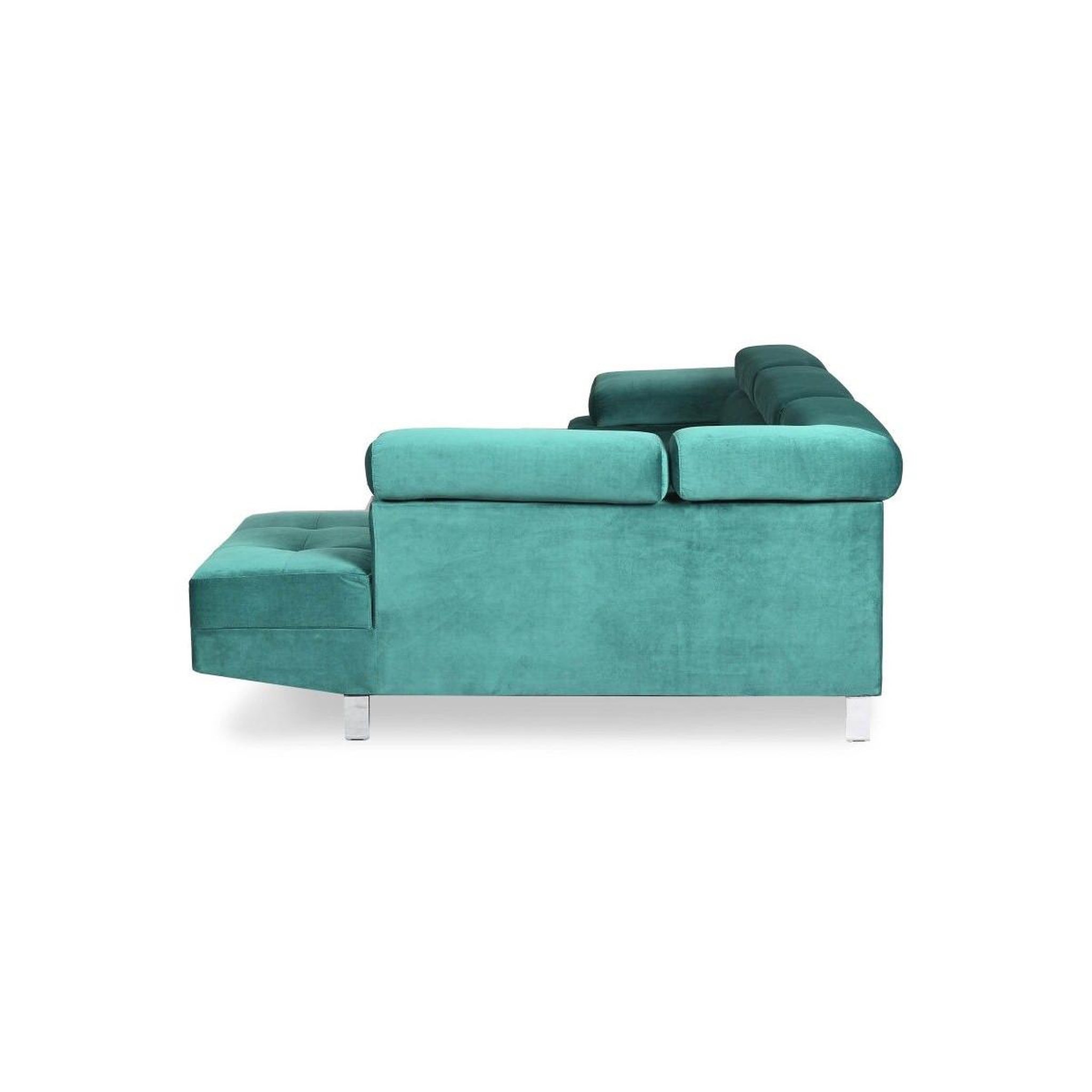 Voir la diapositive 5 : Paris Prix Canapé d'angle droit  têtière  260cm vert