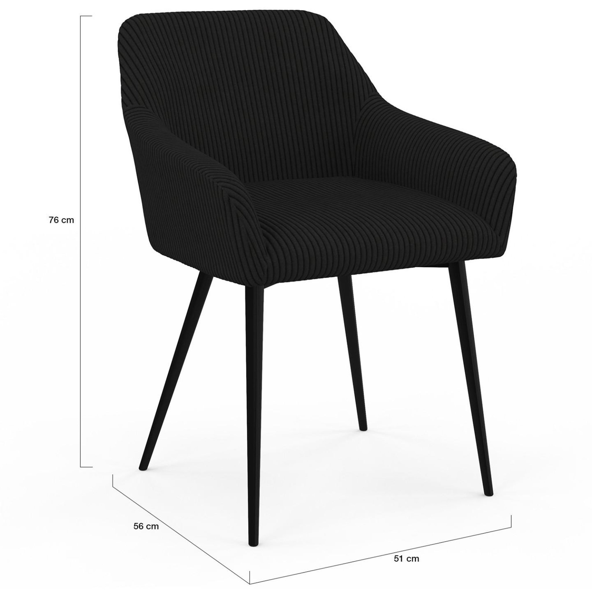Voir la diapositive 5 : ID MARKET Lot de 2 chaises de salle à manger, fauteuils de table jany en velours côtelé noir