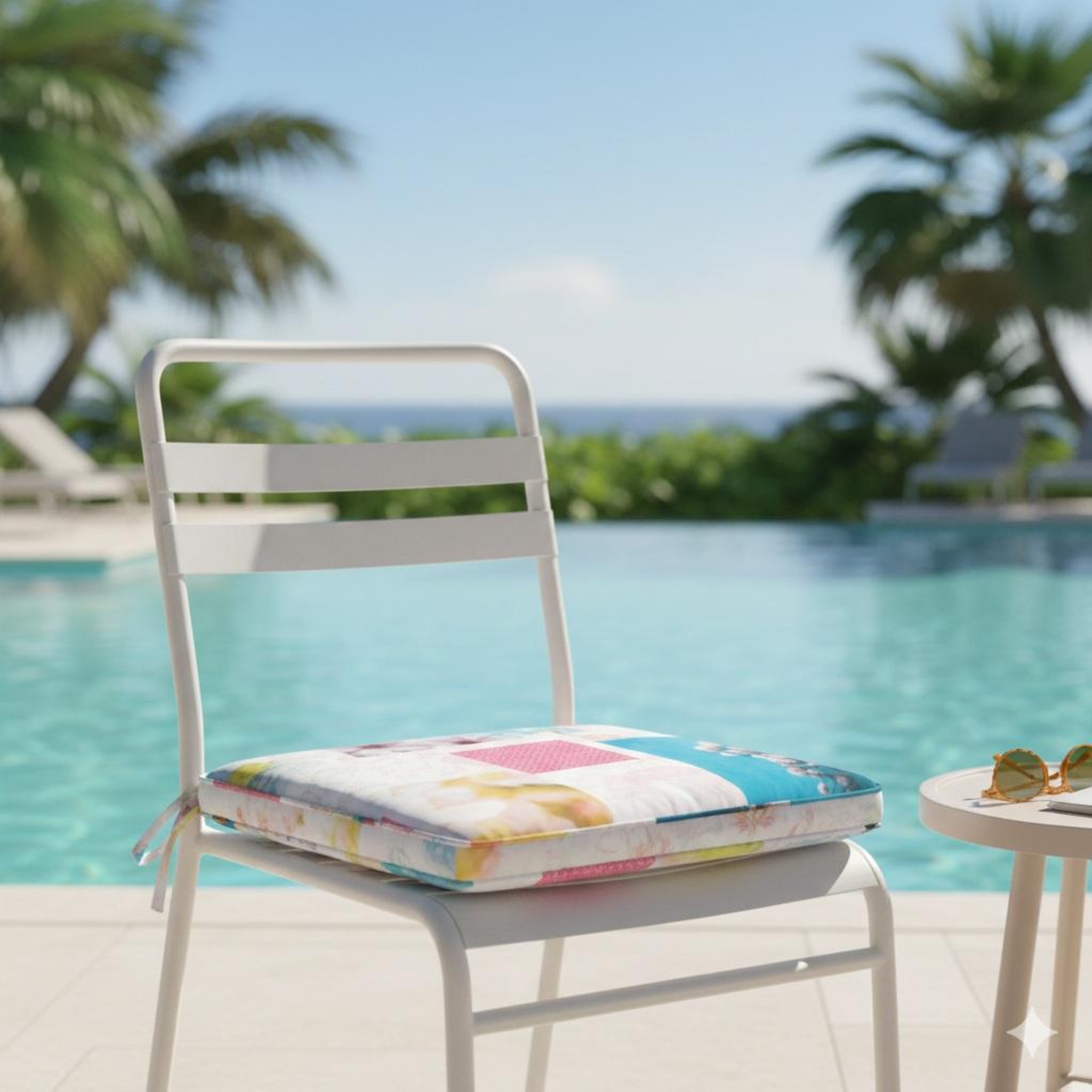 Voir la diapositive 2 : Eden Galette de chaise assise aquarella