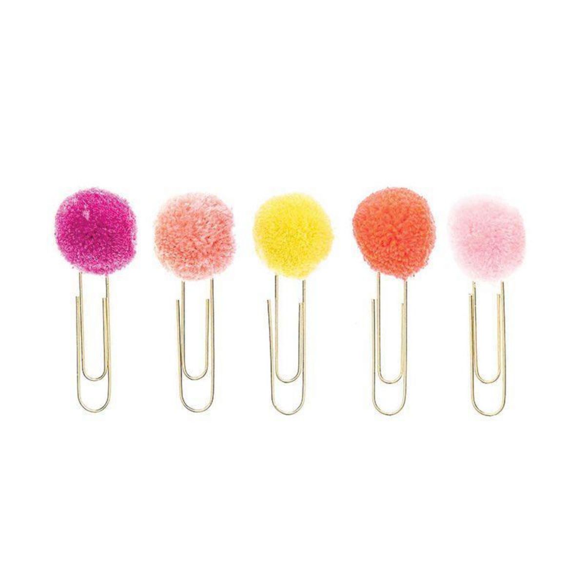 RICO DESIGN 5 trombones avec pompons fluo