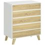 Voir la diapositive 1 : HOMCOM Commode design scandinave - 6 tiroirs - MDF panneaux blanc aspect chêne clair