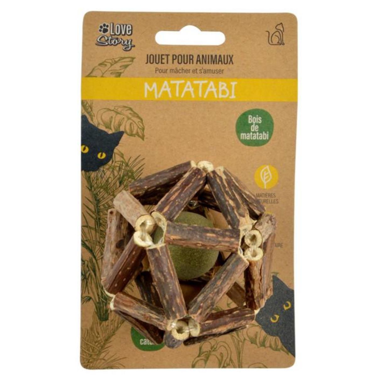 Paris Prix Jouet Balle pour Chat  Matatabi  8cm Naturel