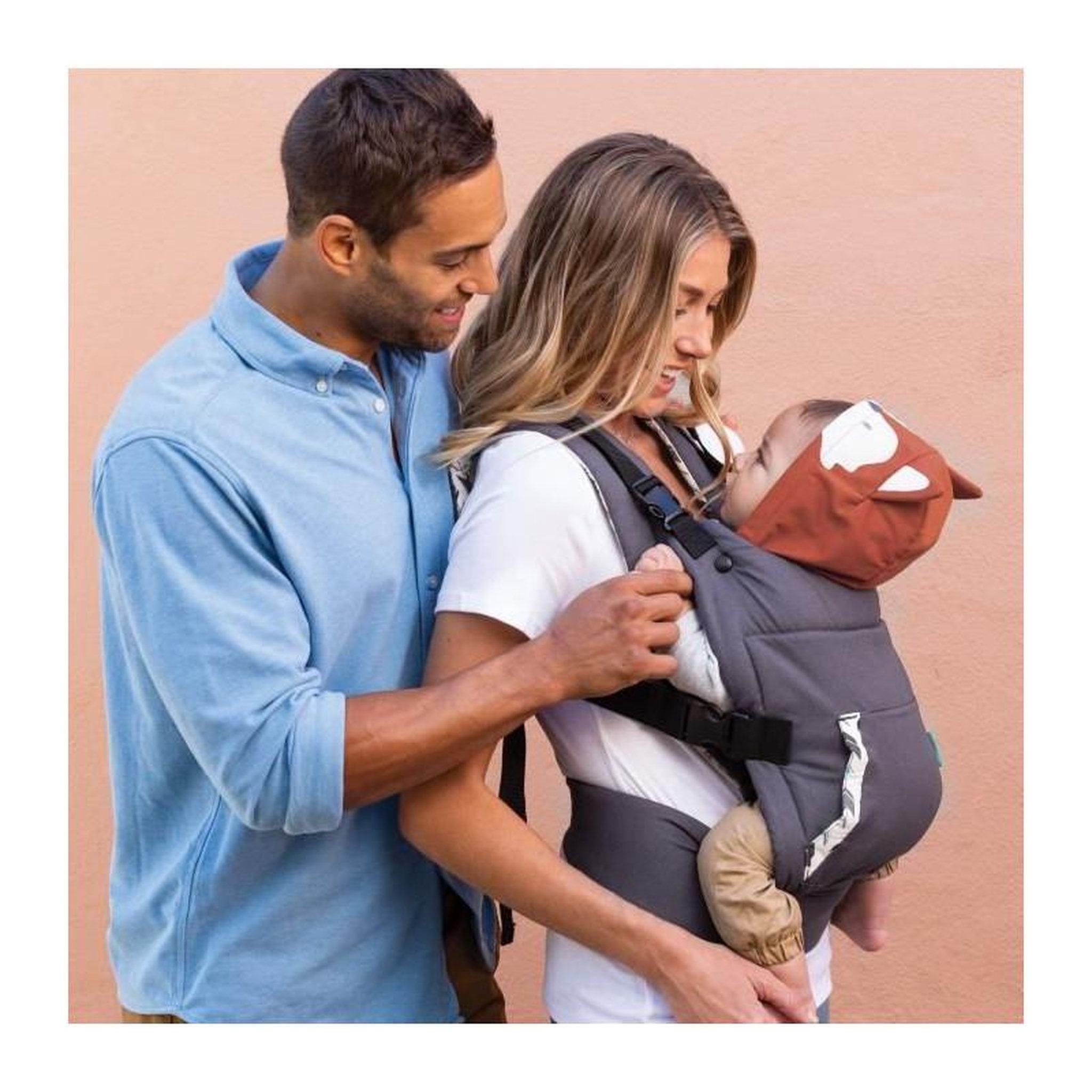 Voir la diapositive 5 : INFANTINO Porte-Bébé INFANTINO Cuddle Up Renard - 2 modes : ventral face et dorsal
