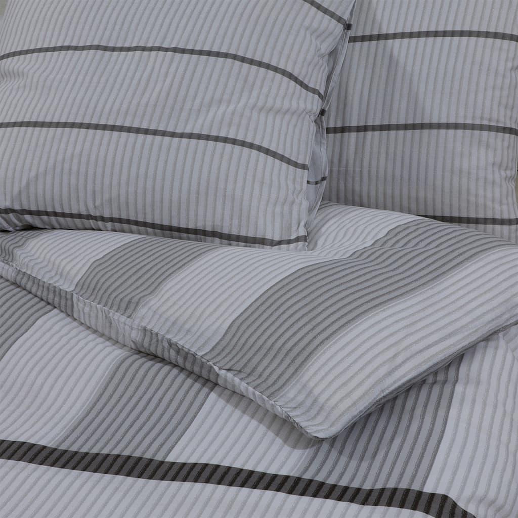 Voir la diapositive 5 : VIDAXL Ensemble de housse de couette Gris 200x200 cm Coton