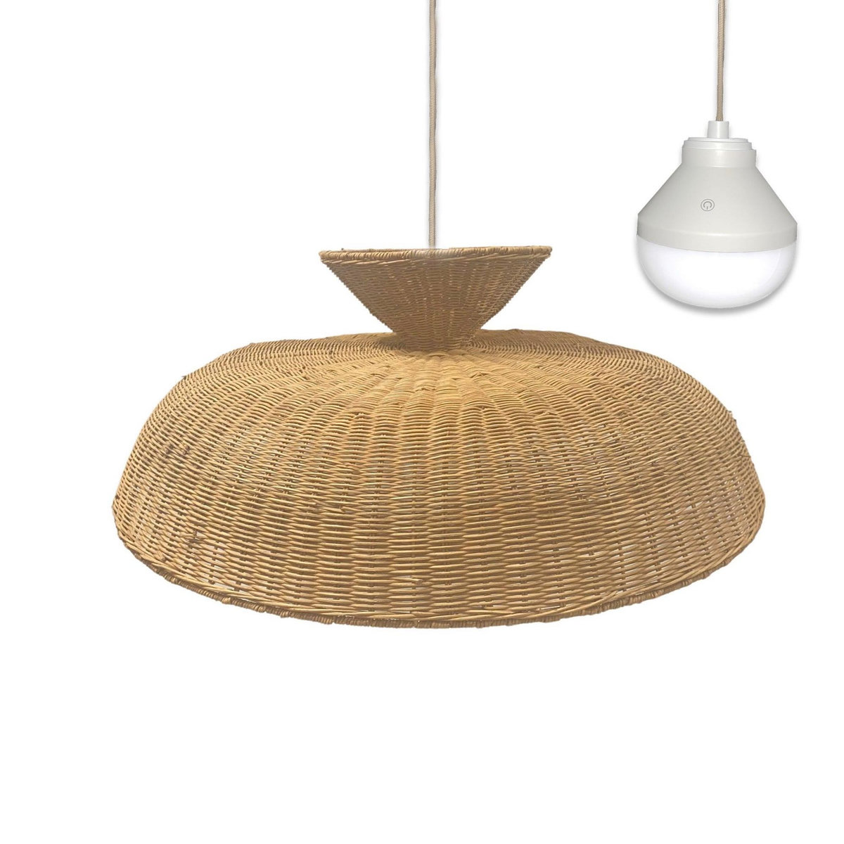 Lumisky Suspension d'extérieur nomade DARMA Beige Rotin D80 CM