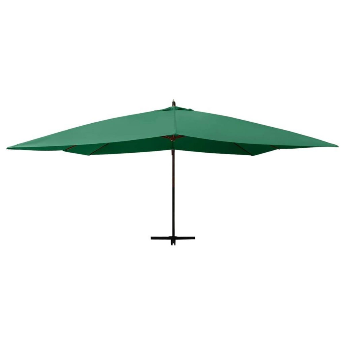 VIDAXL Parasol de jardin en porte-a-faux avec mat en bois vert