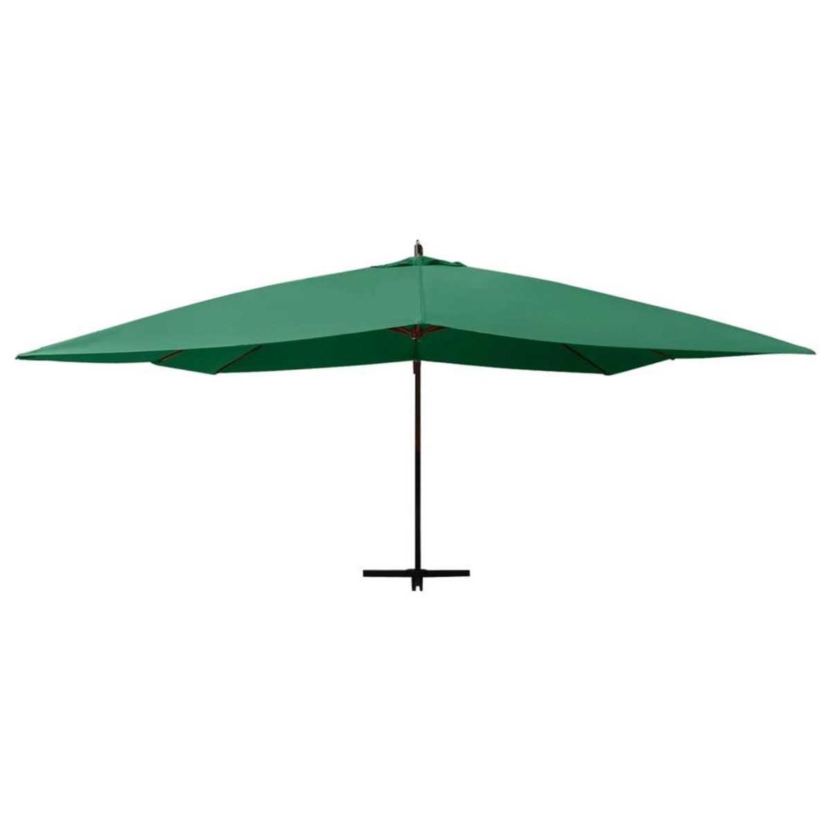VIDAXL Parasol de jardin en porte-a-faux avec mat en bois vert