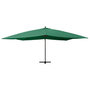 Voir la diapositive 3 : VIDAXL Parasol de jardin en porte-a-faux avec mat en bois vert