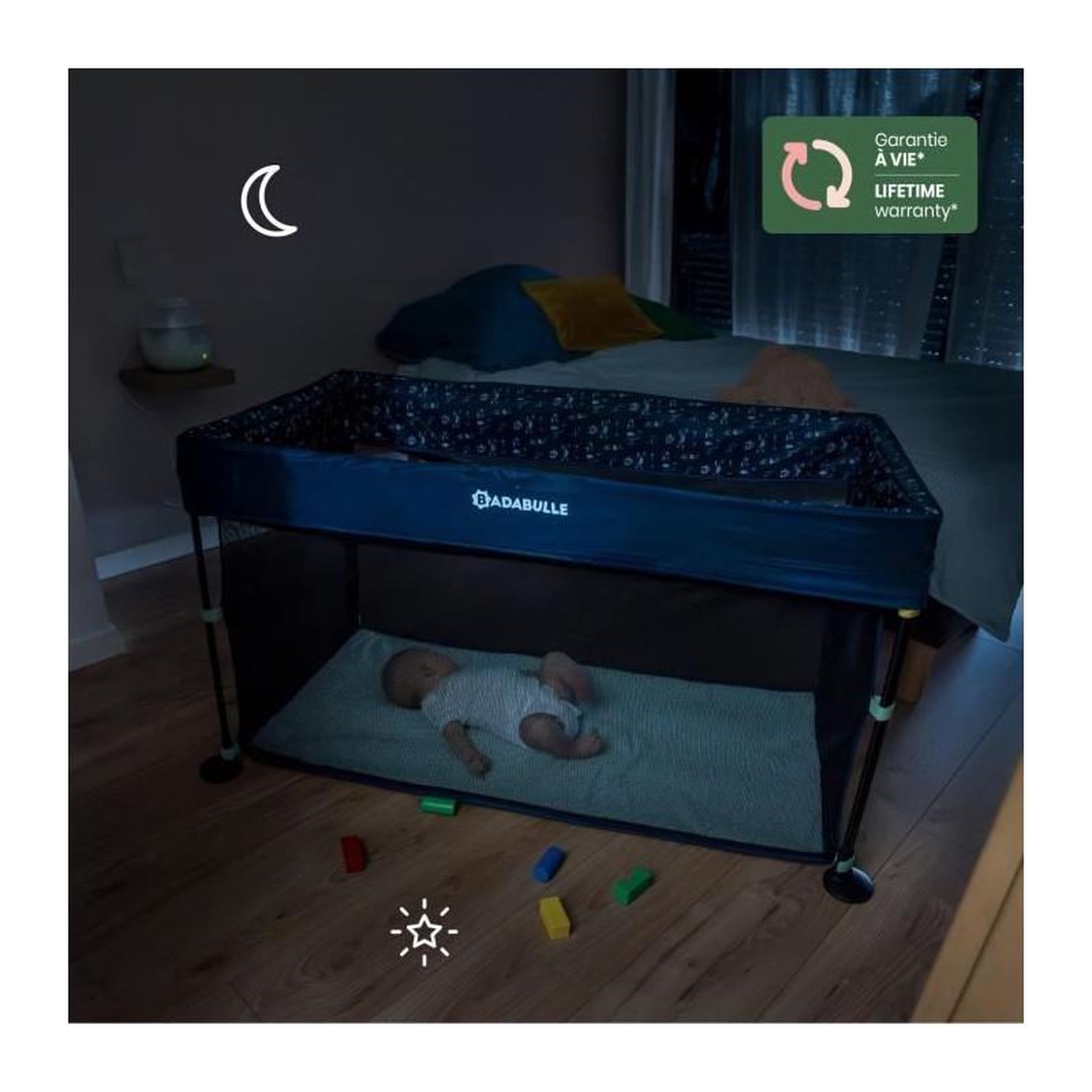 Voir la diapositive 2 : BADABULLE Badabulle Lit Parapluie Easy Clip - Facile a plier et déplier - Lit Léger et Compact avec Sac de transport inclus - Matelas in