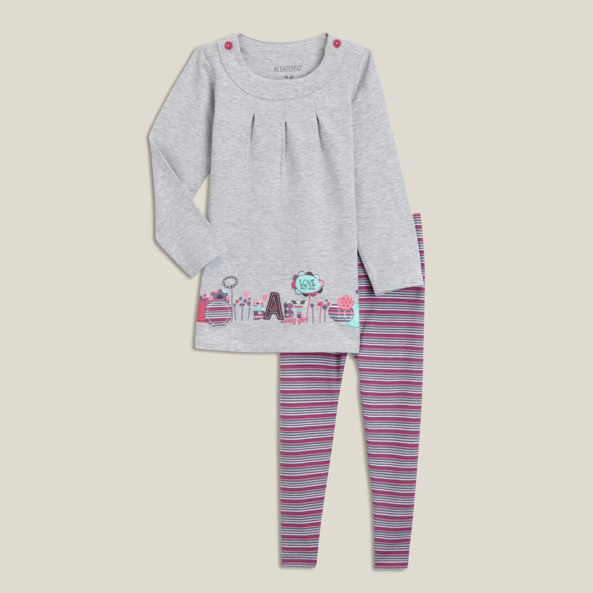 IN EXTENSO Ensemble tunique et legging rayé bébé