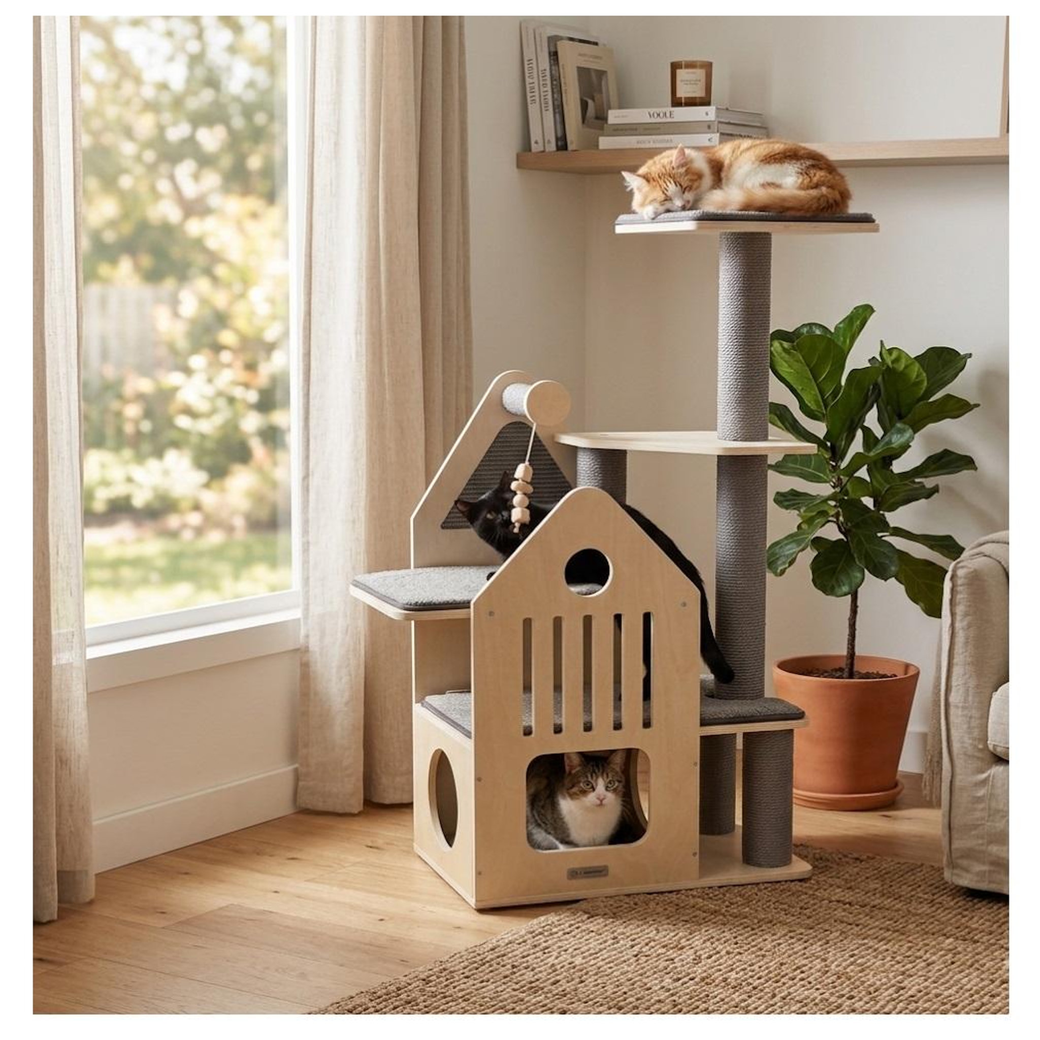 Voir la diapositive 2 : Eden Arbre a chat maisonnette et plateforme