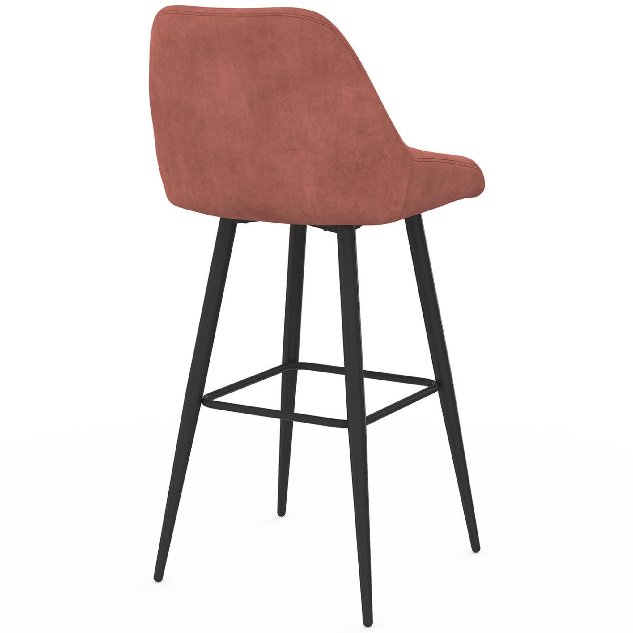 Voir la diapositive 4 : ID MARKET Lot de 4 tabourets de bar thalya en velours terracotta avec demi-accoudoirs