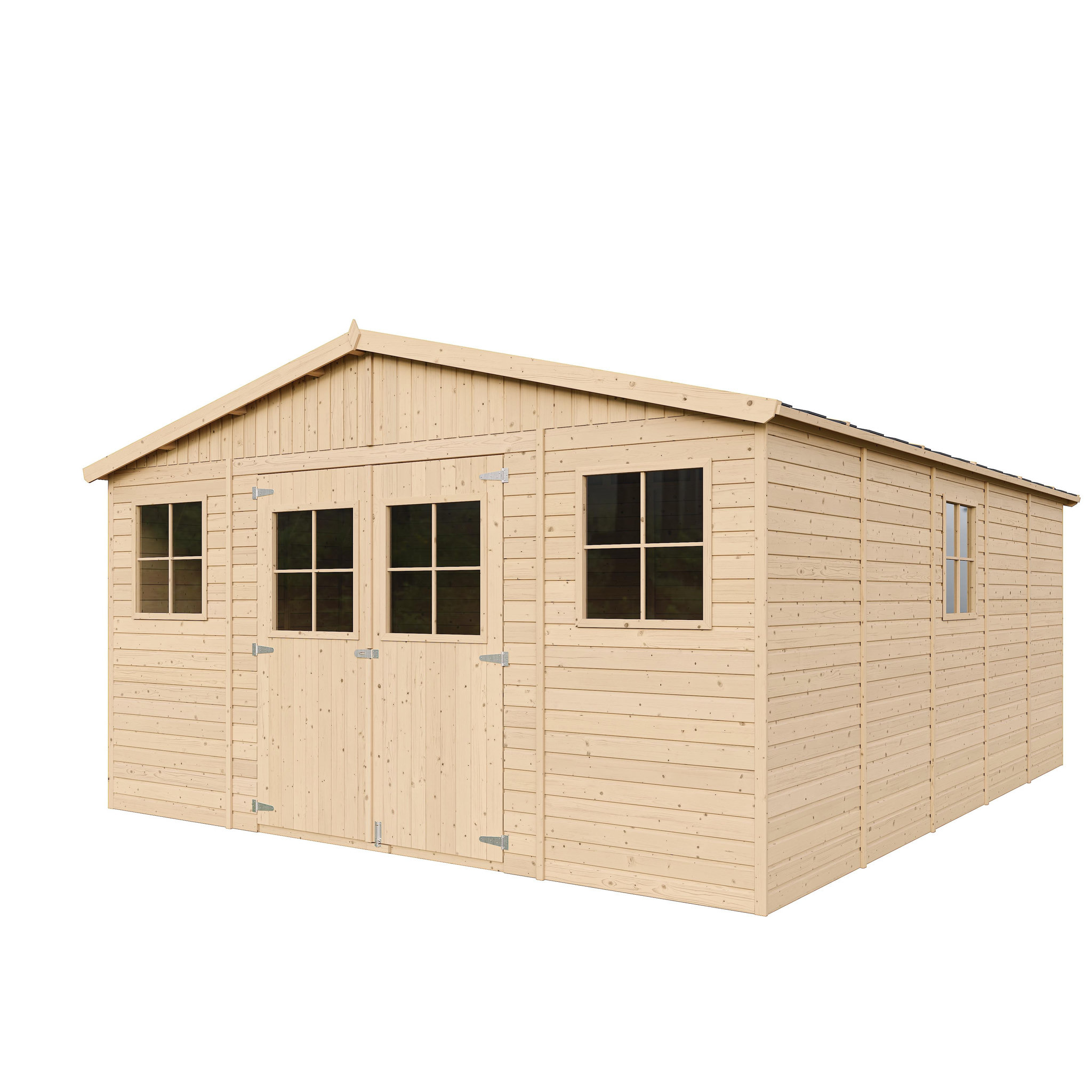 TIMBELA Abri de jardin en bois Exterieur avec plancher imprégné Construction de Panneaux M333 +M333G