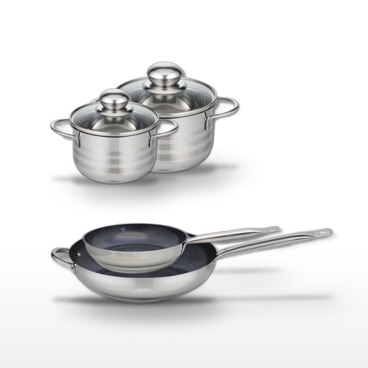 ELO Lot Poêles 24/32 cm et Faitouts 12/14 cm Elo Profi Therm Platinum