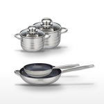 ELO Lot Poêles 24/32 cm et Faitouts 12/14 cm Elo Profi Therm Platinum