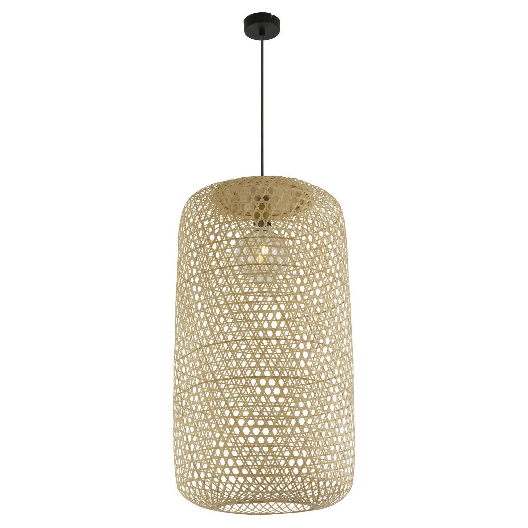 GLOBO Suspension design bambou mirena - diam. 39 x h. 150 cm - beige naturel