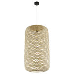 GLOBO Suspension design bambou Mirena - Diam. 39 x H. 150 cm - Beige naturel