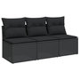 Voir la diapositive 2 : VIDAXL Canape de jardin avec coussins 3 places noir resine tressee