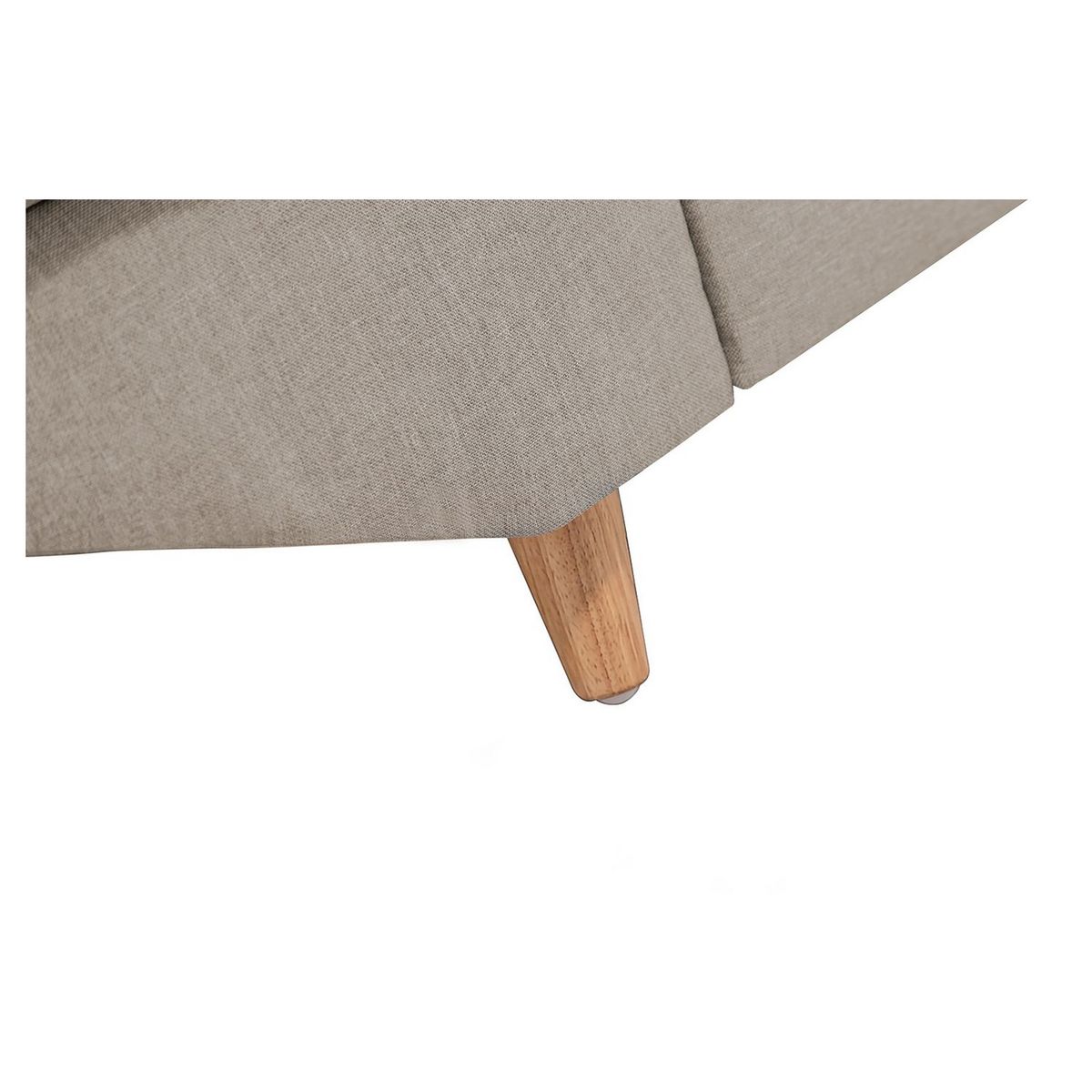 Canapé d'angle droit convertible 5 places tissu pieds bois clair MARIUS 
