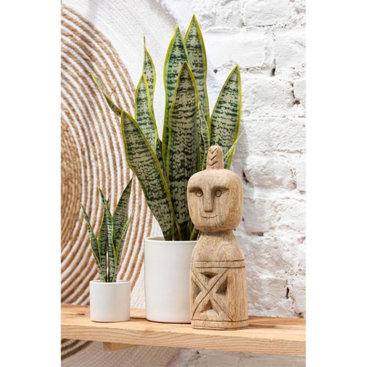 Paris Prix Lot de 2 Statues Déco  Personnage Africain  40cm Naturel