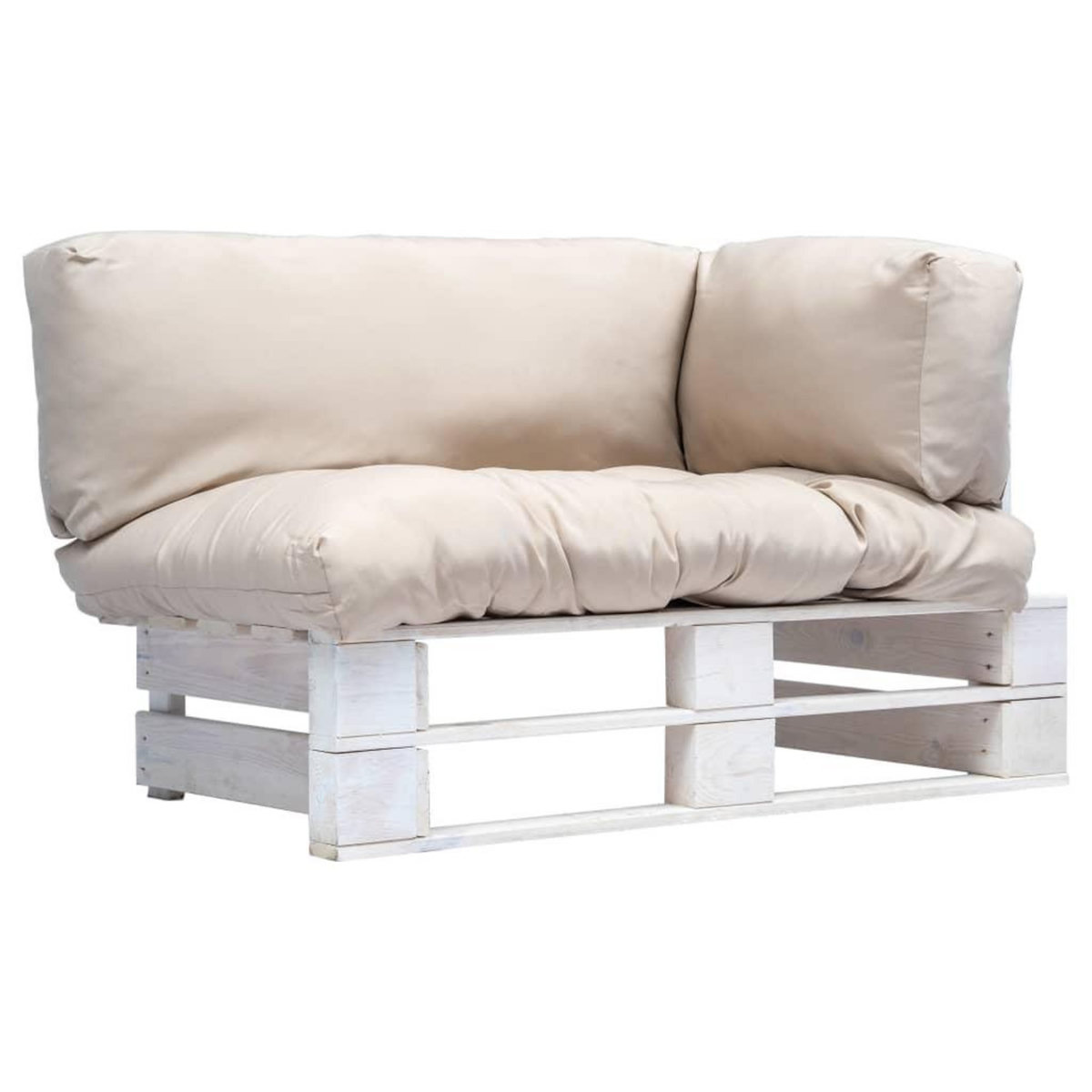 VIDAXL Canape de jardin palette avec coussins sable pinede
